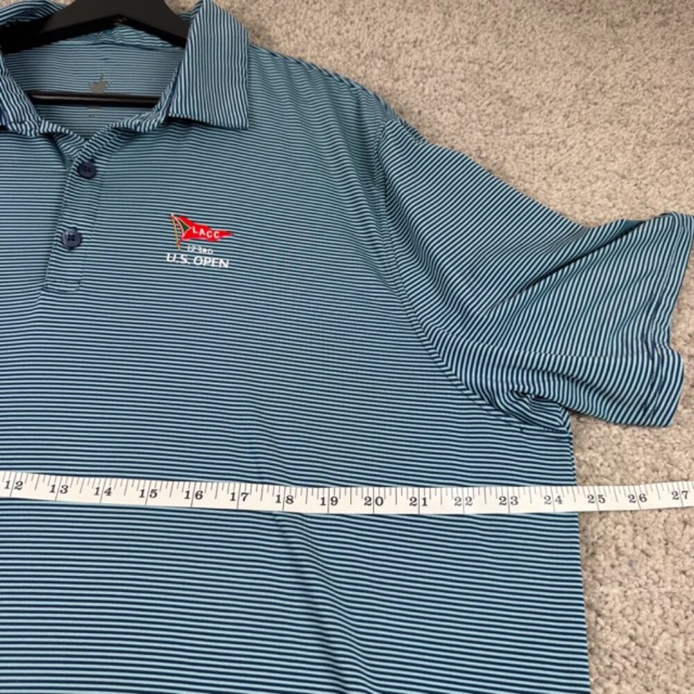 LACC Golf Polo Men's XL Blue White Performance Shirt US OPEN Official Stretch - Picture 8 of 9